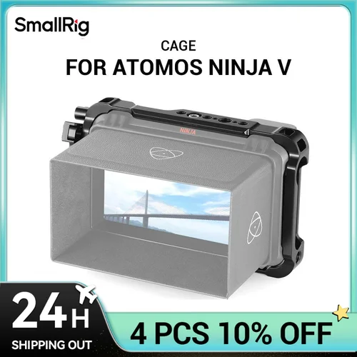Jaula de monitor del director SmallRig para Atomos para Ninja V Feature con rieles NATO en la parte superior e inferior 2209