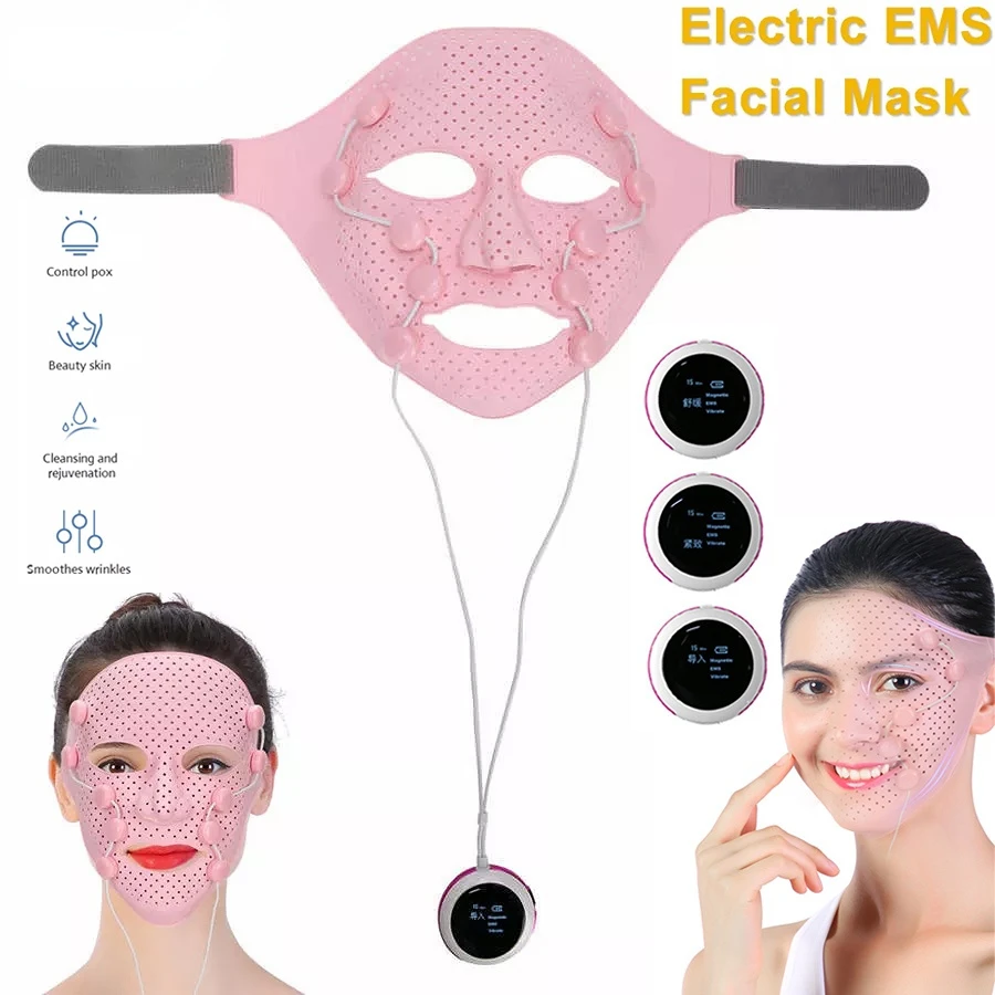 FOMIS V Face Massager Anti wrinkle Magnet Massage 3D Silicone EMS Vibration Face Lifting Beauty Device