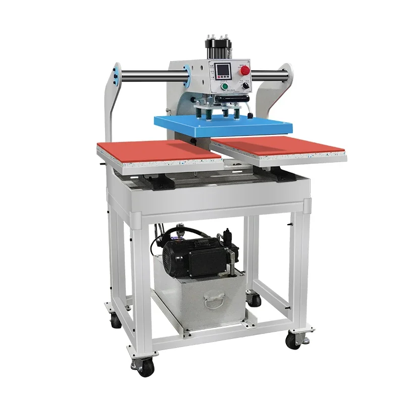 

Automatic hydraulic up-sliding double-station heat transfer machine, clothing T-shirt sweater printing and ironing machine, heat