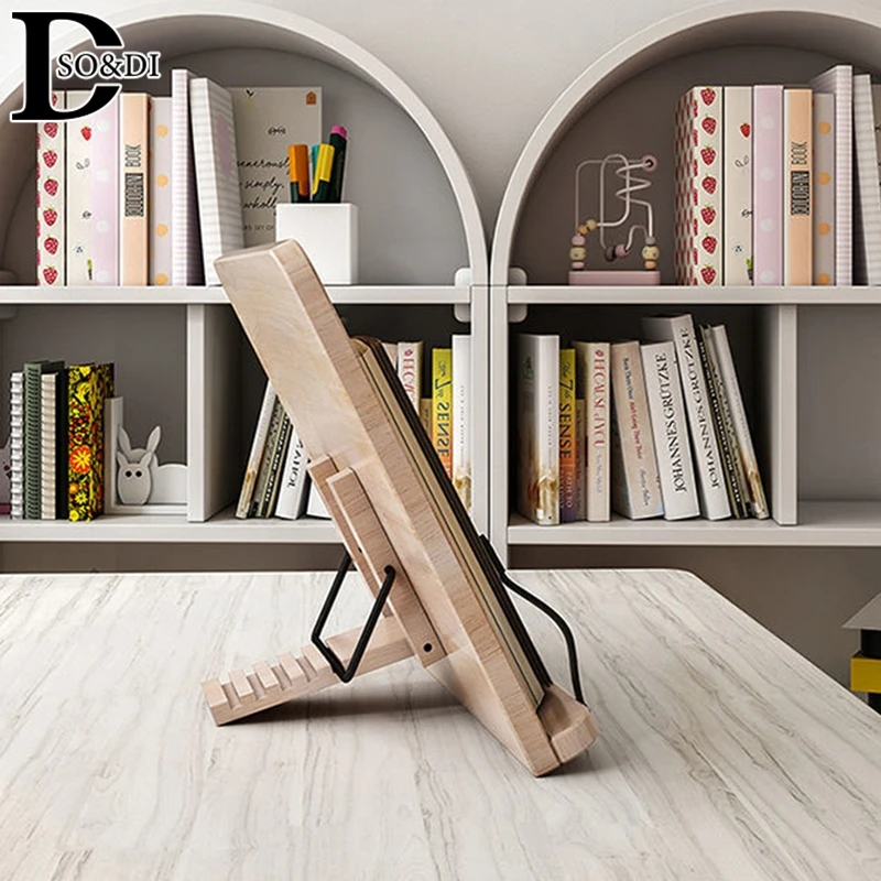 Ajustável Leitura Resto Tablet e Clipes Página de Papel, Cookbook Reading Desk, Resistente Bookstand, Leve Livro Stand, Textbooks, 1Pc