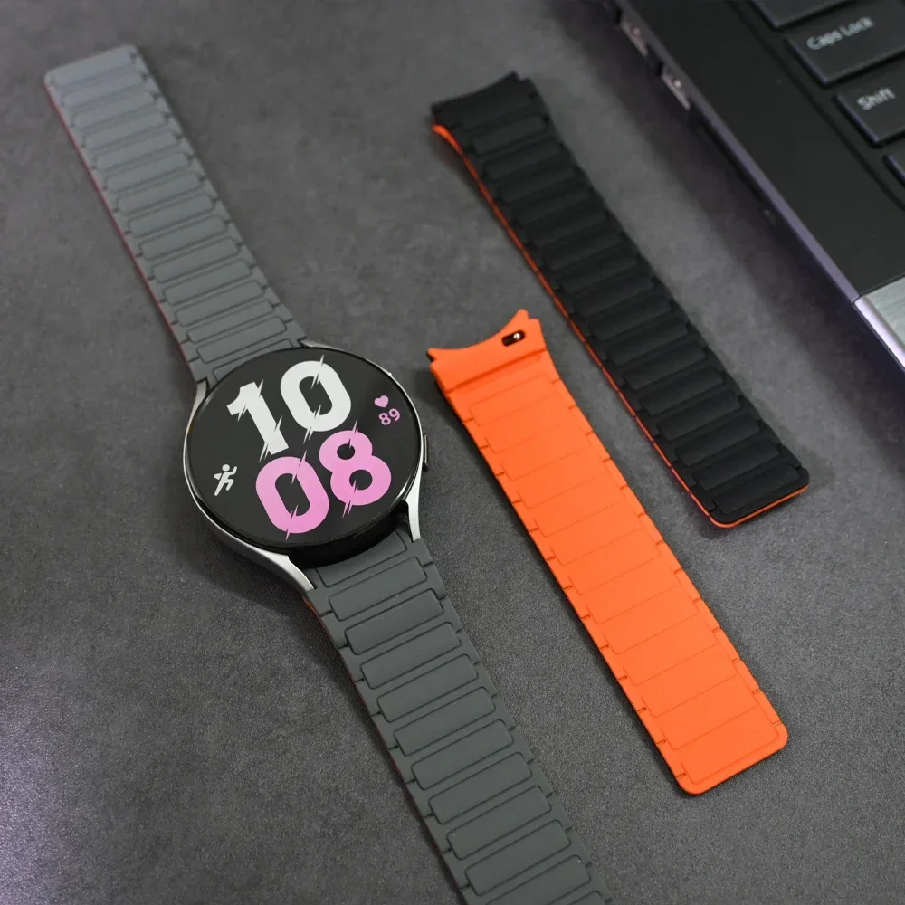 Silicone Magnetic Band for Samsung Galaxy Watch 6 Classic 43 47mm 42 46mm 5pro 45mm Loop No Gaps Strap for galaxy 4 5 6 40 44mm