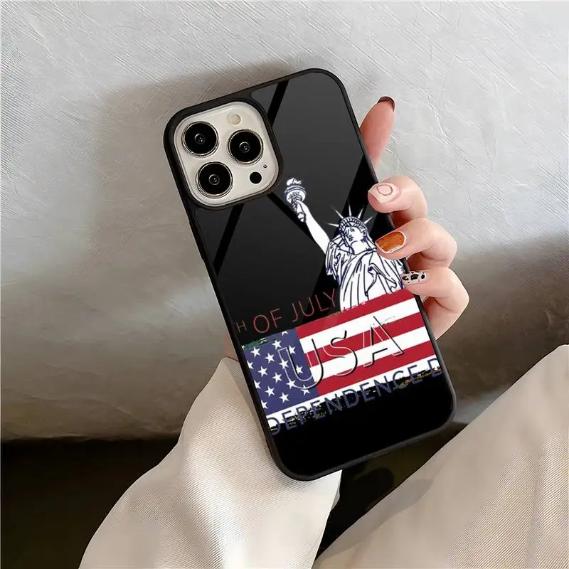 American Flag Phone Case For IPhone 14 13 12 11 Max Pro Mini 6 7 8 Plus X XR SE2020 Hard Quality Silicone TPU Cover