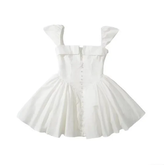 스퀘어칼라 커프스 원피스, 웨이스트라인 미니스커트, 슬림해보이는 A라인, 2025 신상