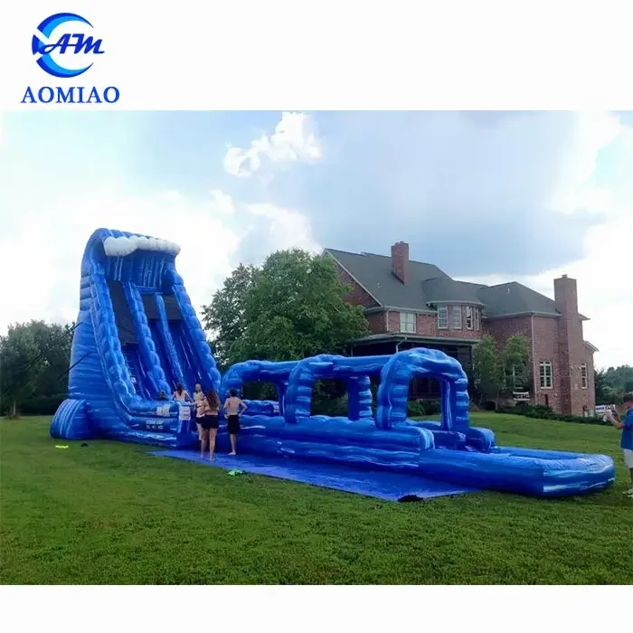 Outdoor Large  Adult Inflatable Water Slide Double Lane Slip Slide For Commercial Sale