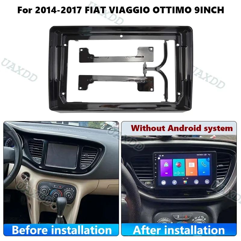 UAXDD 2 Din Car For 2014-2017 FIAT VIAGGIO OTTIMO 9INCH Fascia Adapter Frame Android Radio Audio Adjustment Panel Kit video GPS