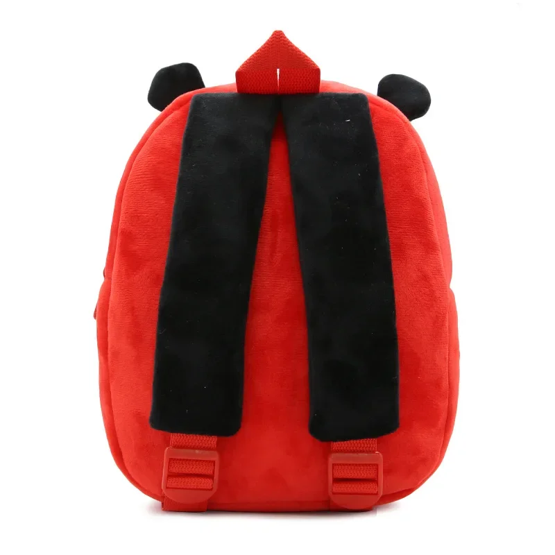 Children School Backpack Cartoon Ladybug Design Comfortable Soft Plush Material For Toddler Baby Kindergarten Kids Snacks Bag