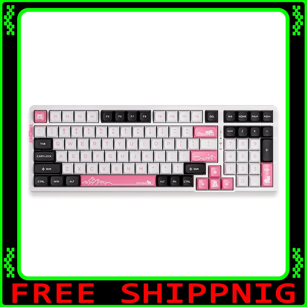 

VGN V98 Pro V3 Механическая клавиатура Трехрежимная беспроводная клавиатура Горячая замена RGB Прокладка Ноутбук Геймер Игровая клавиатура Аксессуары для ПК ​