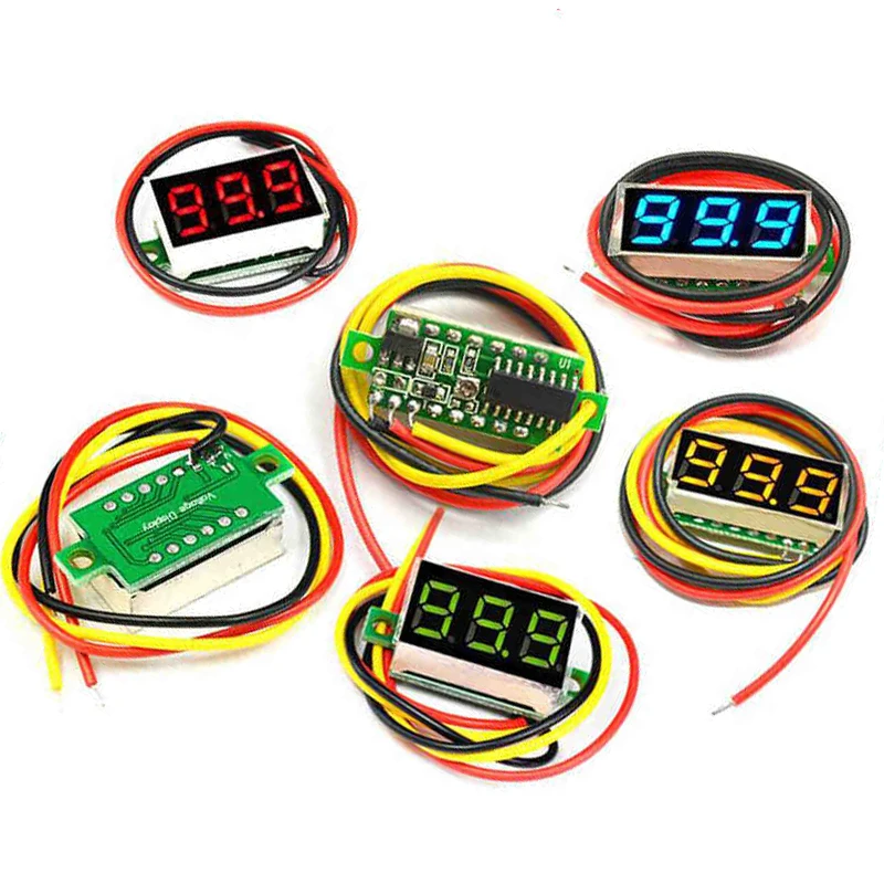 0.28 / 0.36 Inch DC LED Digital Voltmeter 0-100V Voltage Meter Auto Car Mobile Power Voltage Tester Detector 12V Red Green Blue