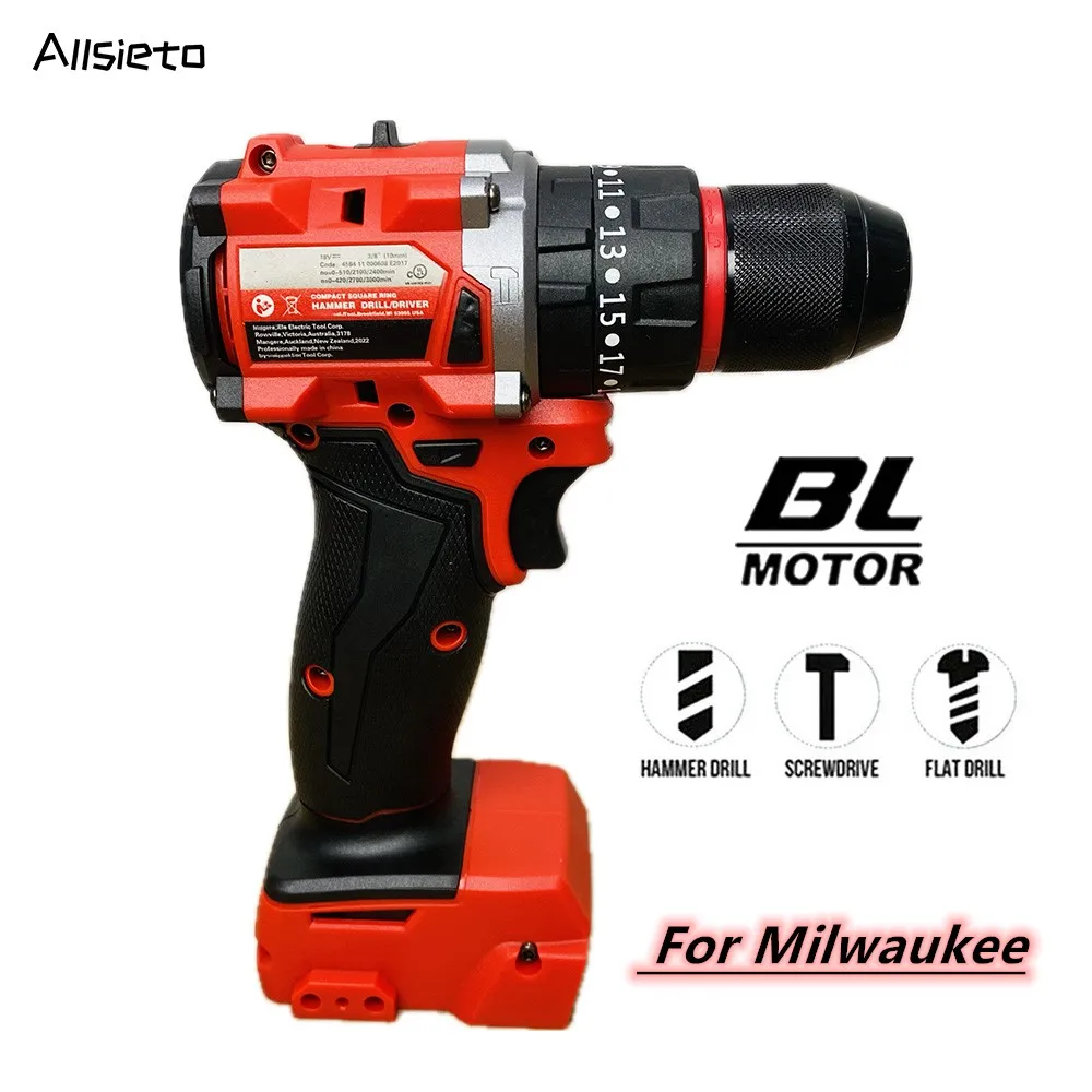 

Compatible Milwaukee 18V Battery Electric Impact Drill 150N.M Cordless Hammer Drill Impact Brushless Screwdriver Power Tools