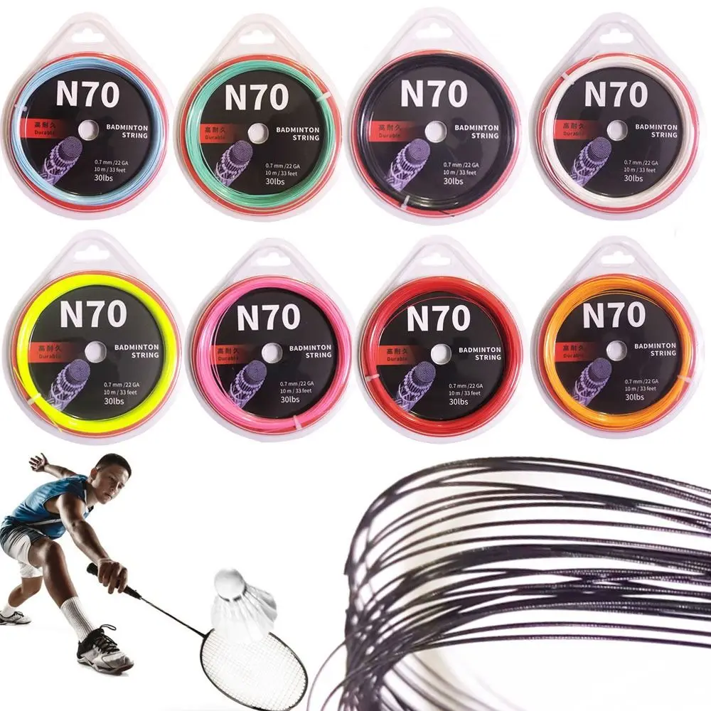 Multicolor Badminton Racket String Length 10M Dia.0.7mm Badminton Racquet Wire Training High Elasticity Racquet Stringing