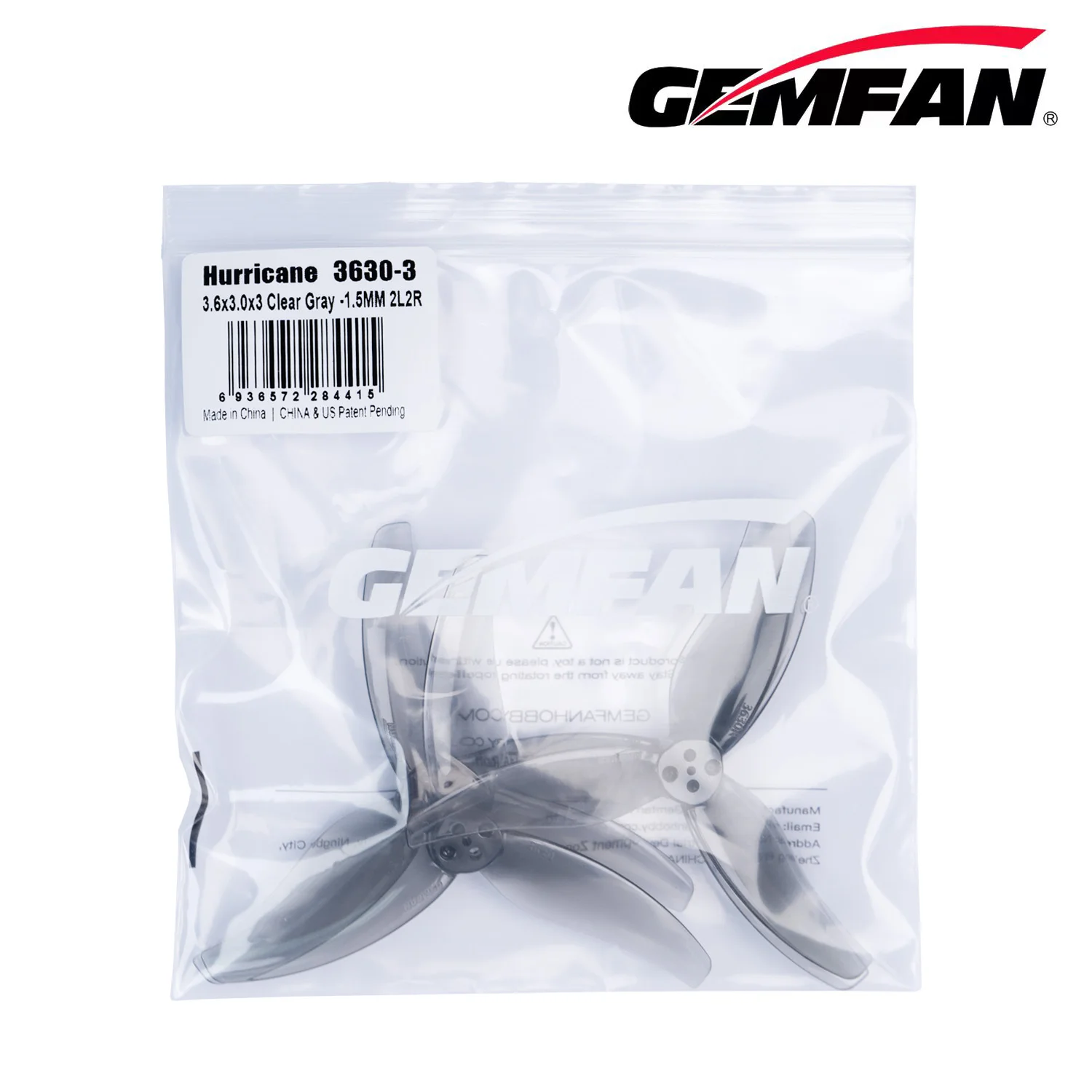 10 pares (10CW + 10CCW) Gemfan 3630 3.6X3X3 hélice de 3 lâminas - versão T-Mount 1.5mm