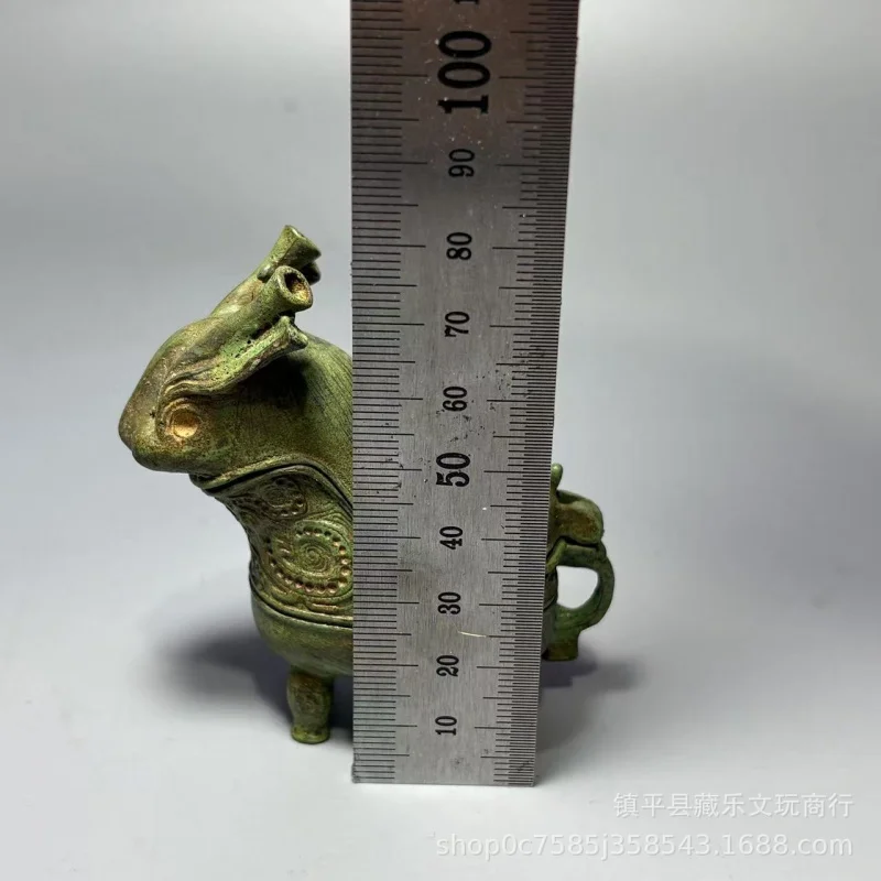 Shang and Zhou Sacrificial Vessel, Ancient Mythical Creature, Copper Alloy Bronze Ornament, Home Craft, Small Gift
