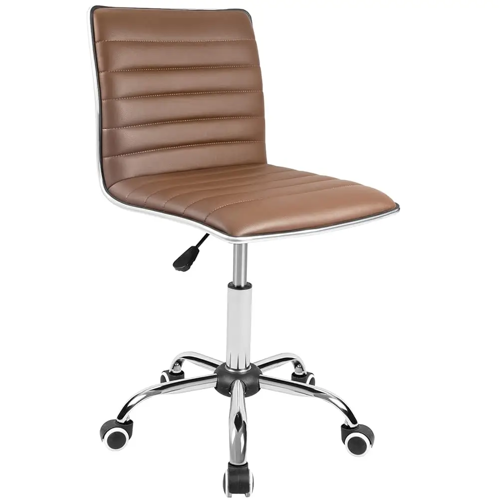 Office Chair Mid Ba Task Chair Adjustable Home Computer Executive Desk Chair With 360° Swivel (Brown)