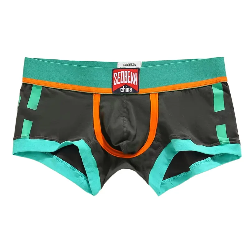 Herren Boxy Unterwäsche Jugend Sexy Low-Rise U Convex Pouch Sport Boxershorts Skinny Baumwolle Atmungsaktive Komfort Schweißabsorbierende Badehose