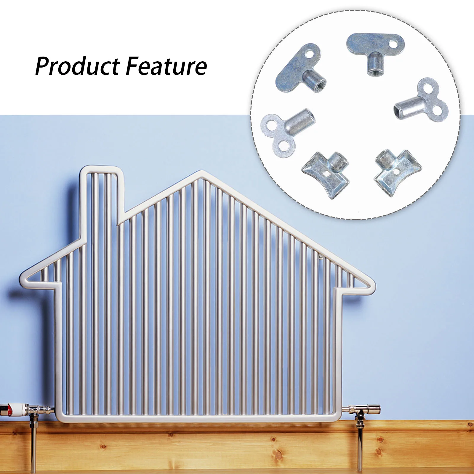 

6pcs Radiator Bleed Key Zinc Alloy Vent Valve Tool For Water-Filled Heaters Universal Plumbing Wrench Exhaust Release Handle