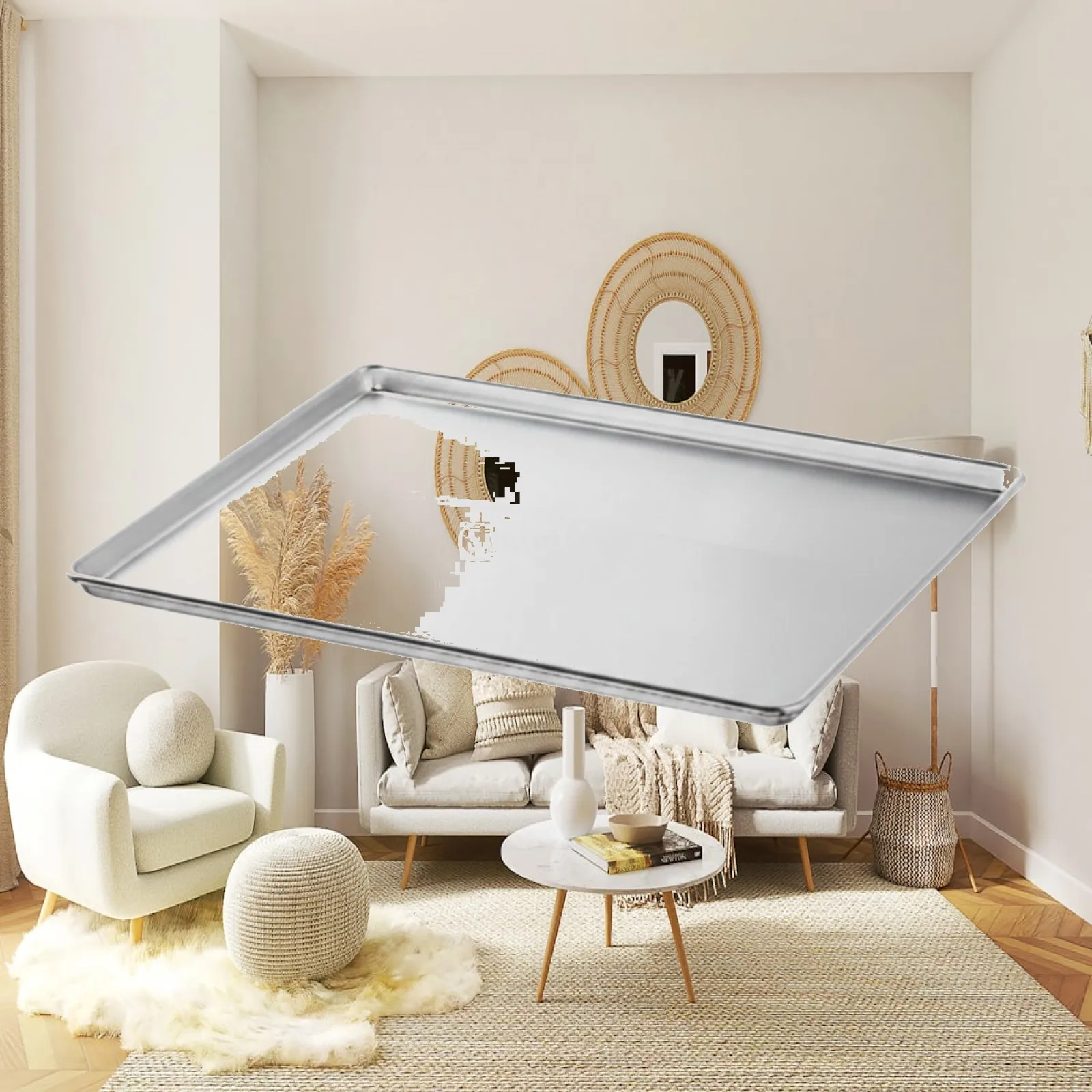 Aluminum Alloy Baking Pan Heavy Duty Perforated Oven Sheet Tray Shallow Rim for Cookies Cakes Bread