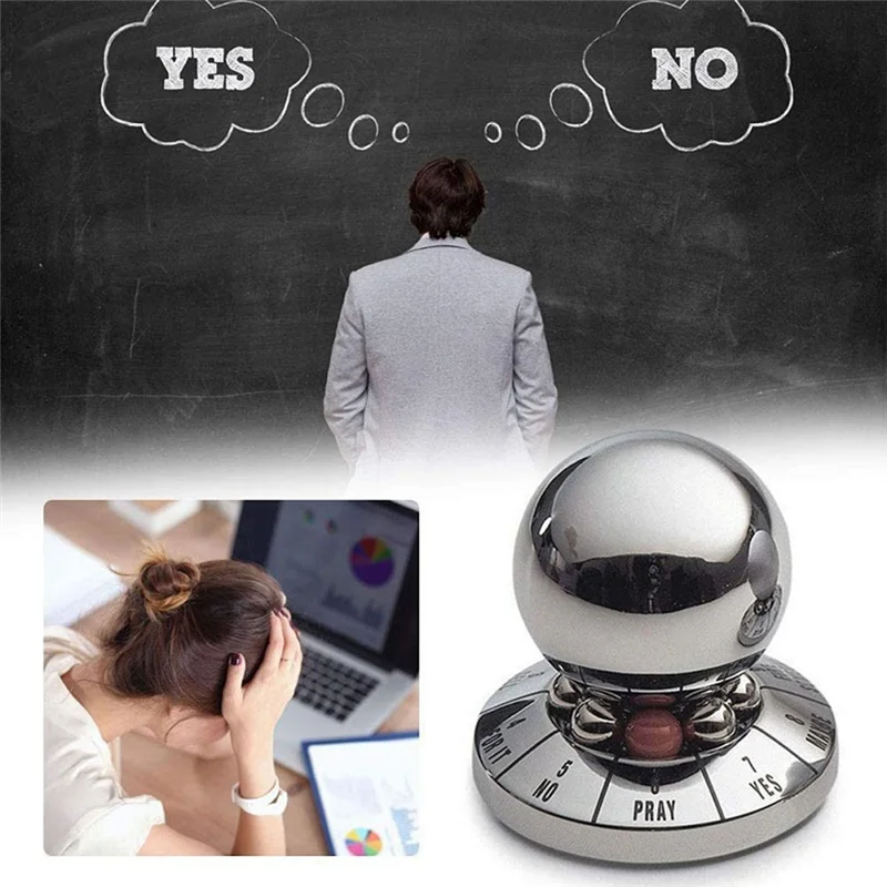 1 pezzo Profezia Fate Decision Ball Home Office Antistress Decompressione Decorazione desktop Regalo Argento-[A68T]