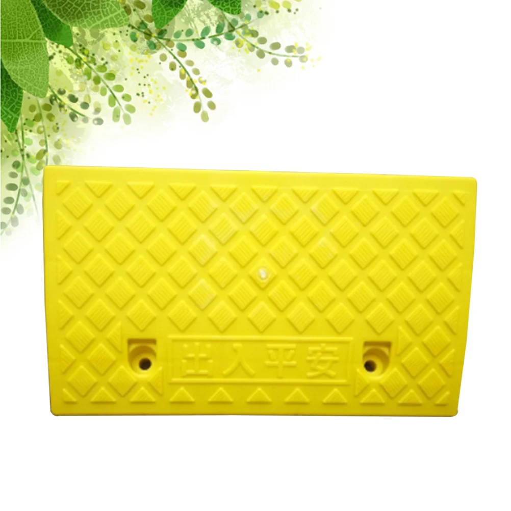 

Yellow 49.50X24.00X6.70Cm Heavy Duty Plastic Slope Pad Non-Slip Threshold Ramp For Car Truck Motorcycle Wheelchair Scooter