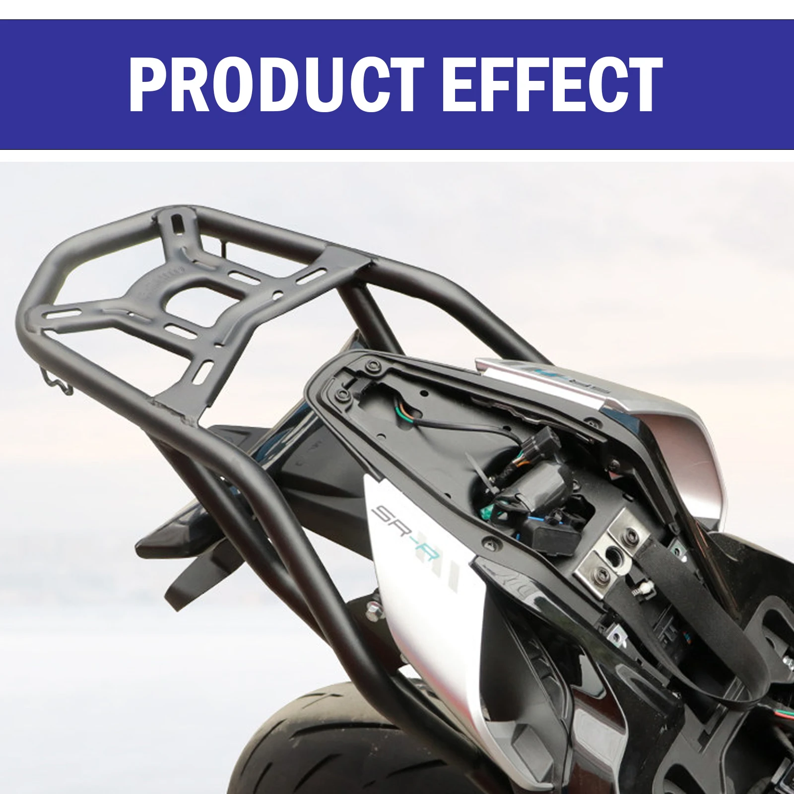 Tubular tailstock rack Rear Luggage Rack tailstock rack carbon steel stable and solid For CFMOTO 675SR-R 675SR SR-R 675NK