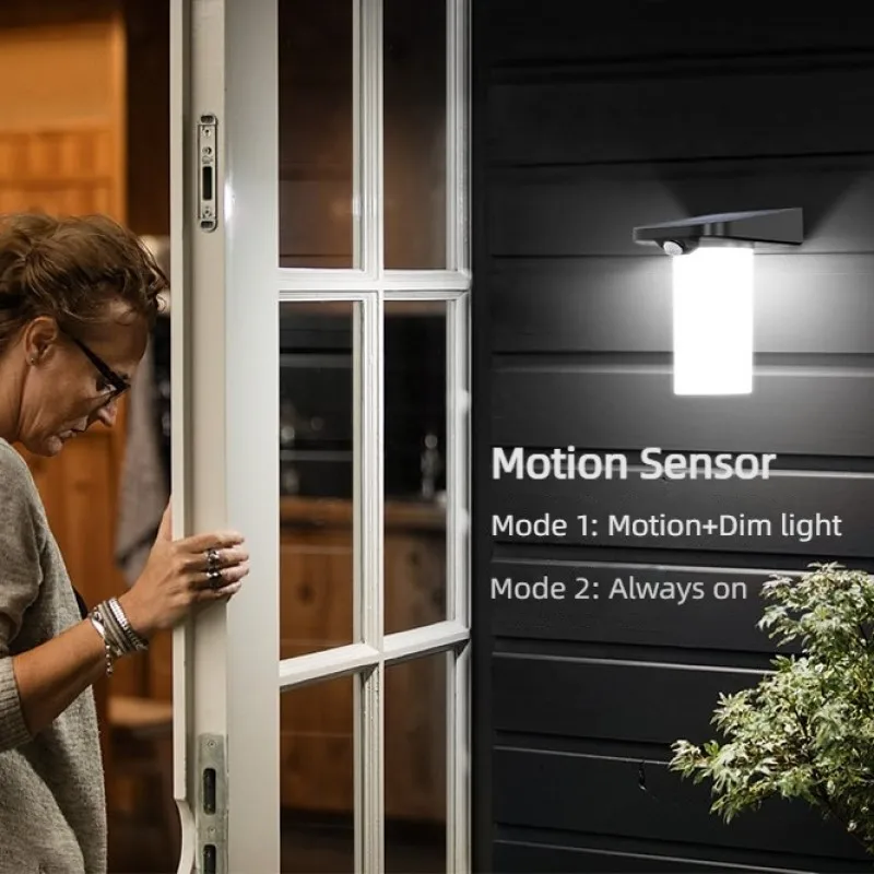 Luces LED solares para exteriores, lámpara de jardín con Sensor de movimiento IP65, de pared, para valla, iluminación exterior