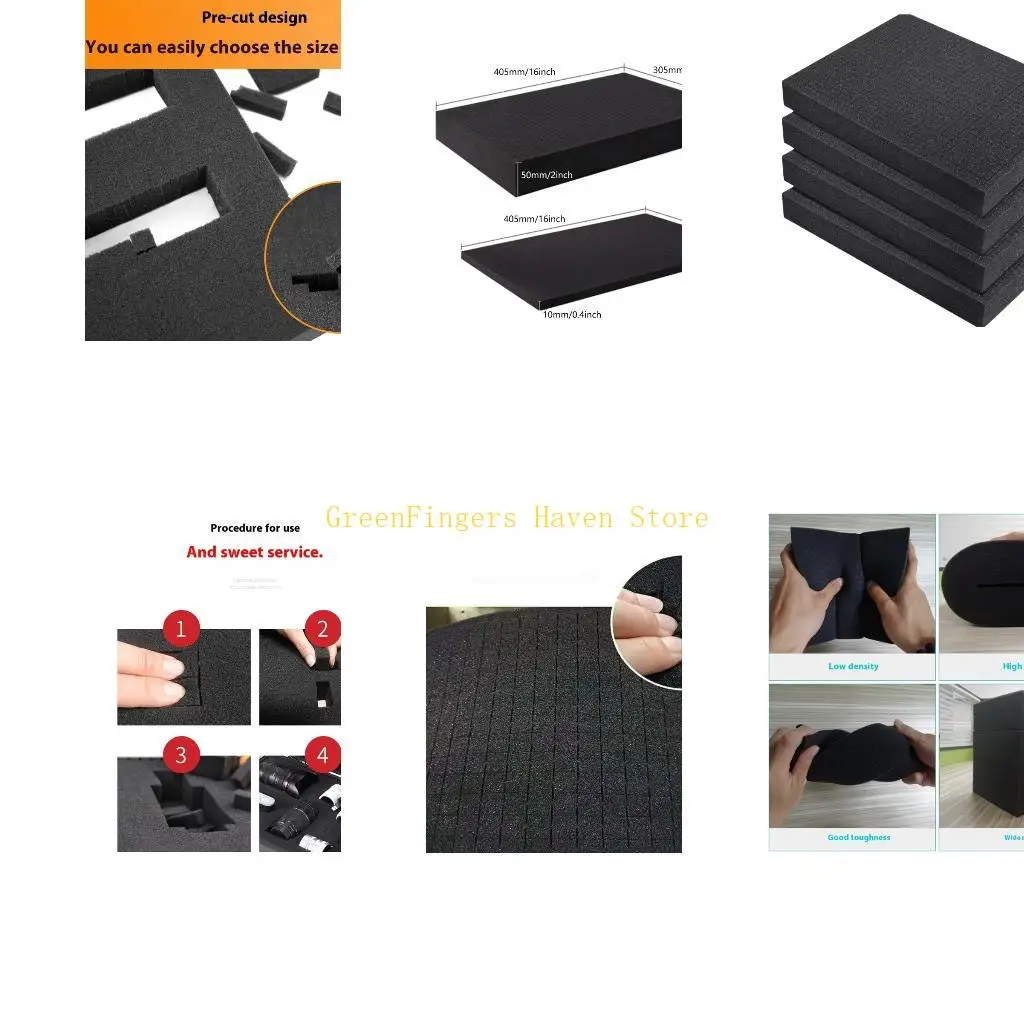 F68D 405x305x50/305x305x50/405x305x40/405x305x25/305x305x25mm Foam Sheets Foam Pad for Case Packaging Toolbox Craft Foam Pad