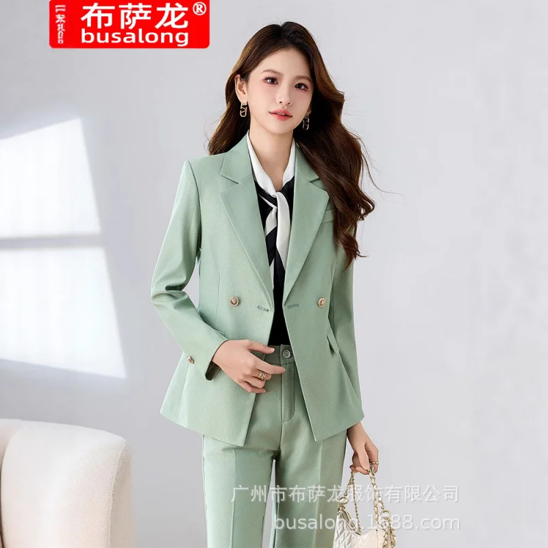 

Зеленый пиджак для женщин2022Новый весенне-осенний модный приталенный молодежный маленький пиджак профессиональный деловой костюм