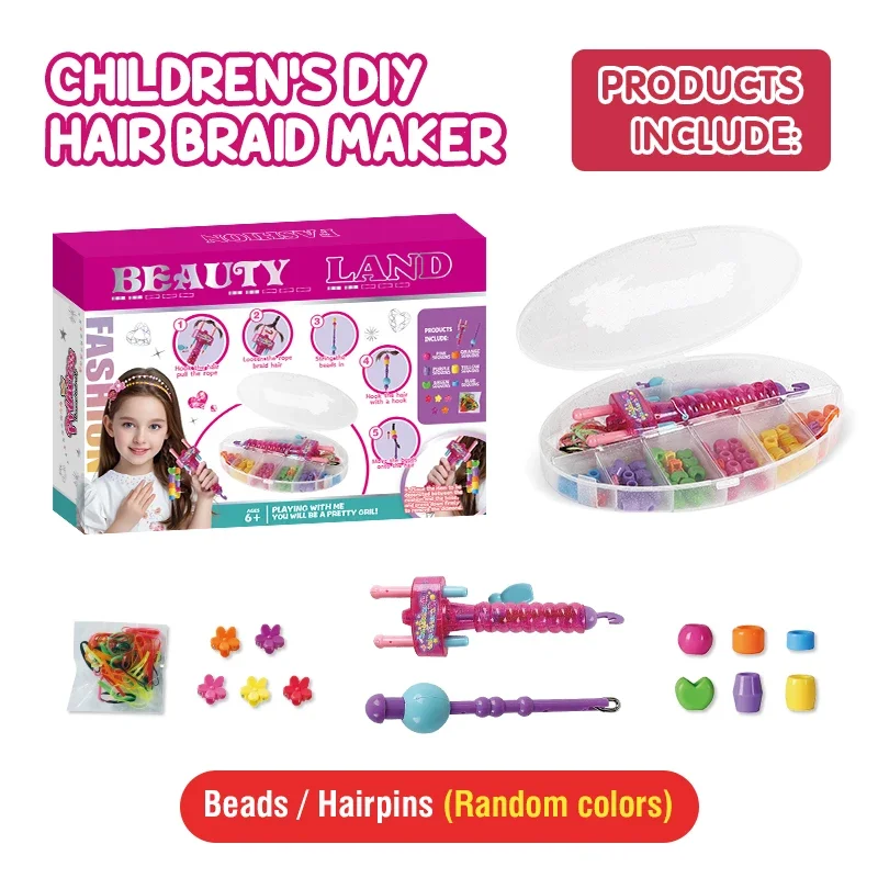 DIY Hair Braid Maker Machine Manual Bead Weaving Hair Hairdressing Decoration House Play Kids Hairpin Toys For Girls Gifts