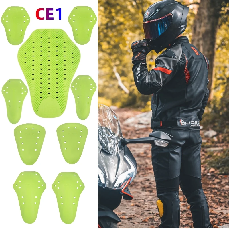 CE Certified Motorcycle Back Armor Insert Orange/Green Anti-Shock Universal Spine Protector Pad for Riding Jacket Armor view 3