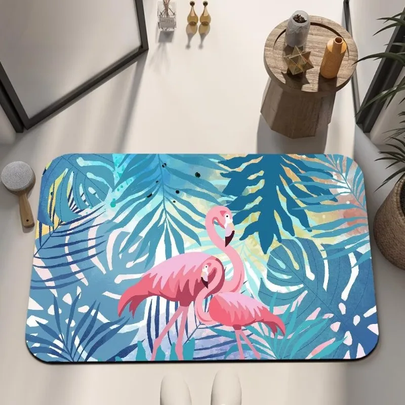 Light luxury retro French bathroom diatom mud floor mat, bathroom door water-absorbing non-slip mat, household wear-resistant