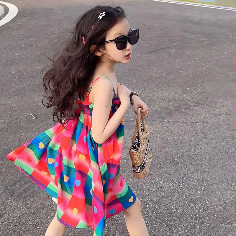 

Girls Casual Dresses Love Print Slip Princess Dress for Girls 3 To 7 Years Toddler Girl Clothes Kids Dresses for Girls