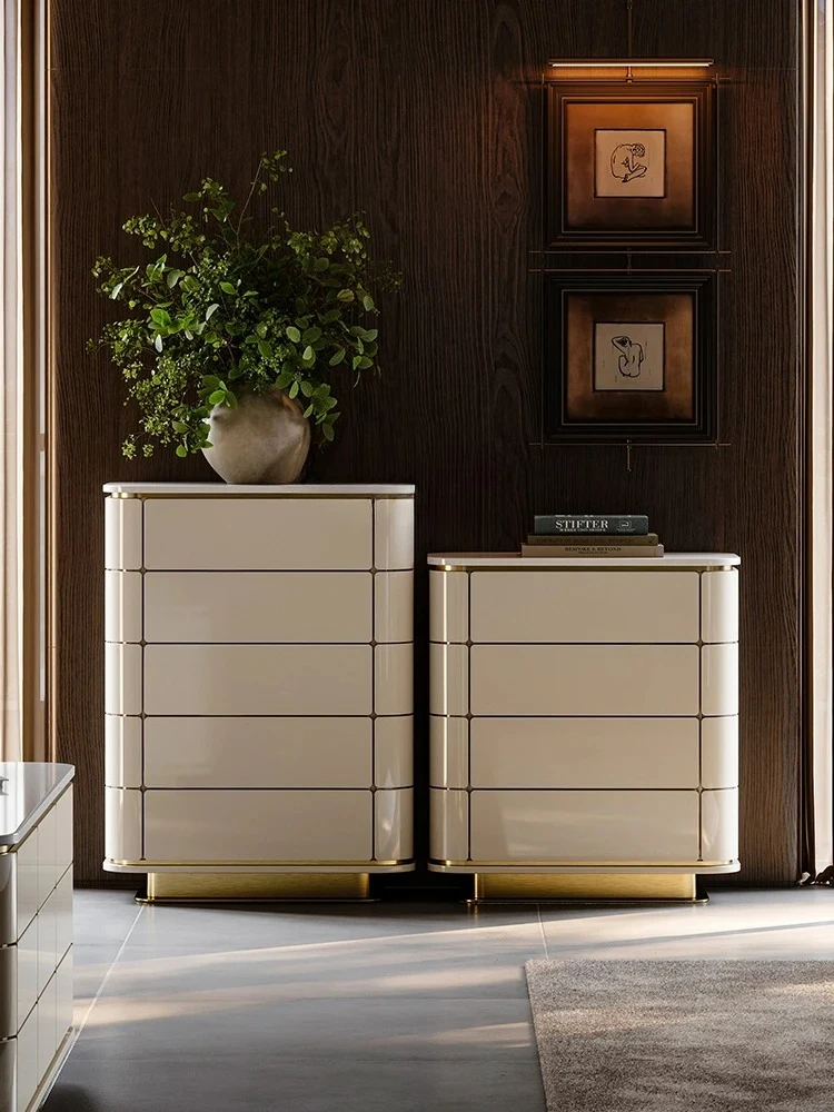 

Italian light luxury chest cabinet against the wall locker designer storage high-end chest of drawers