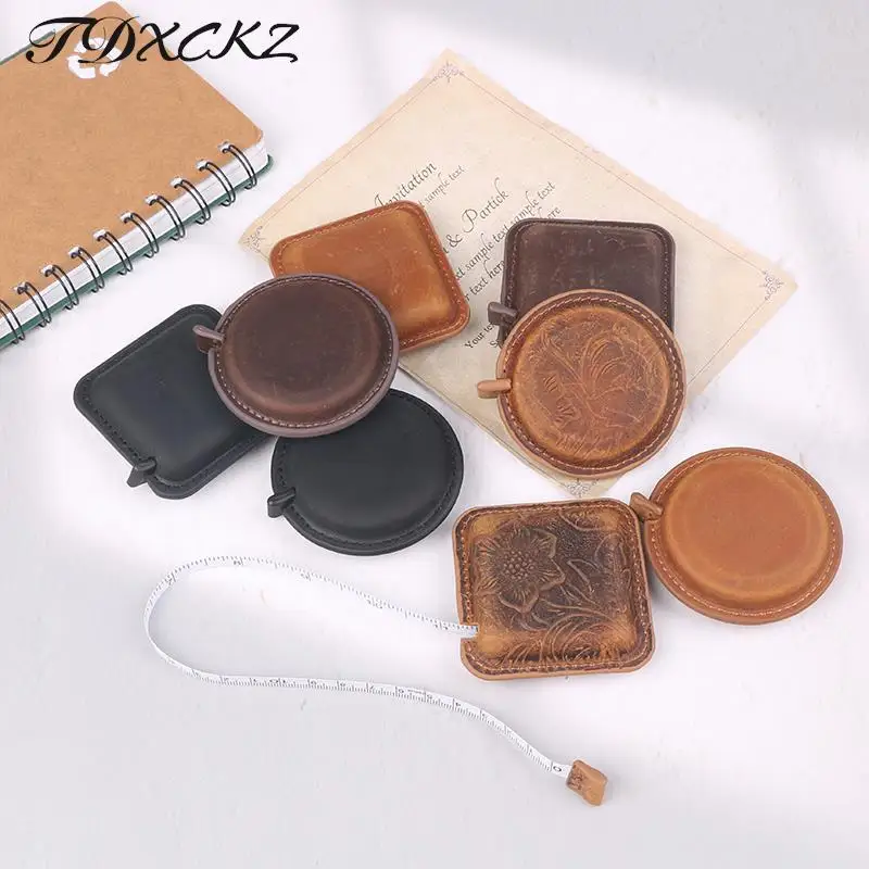 Measuring Tape Practical Soft Portable Vintage Faux Leather Roll Tape Sewing Tools 1.5M