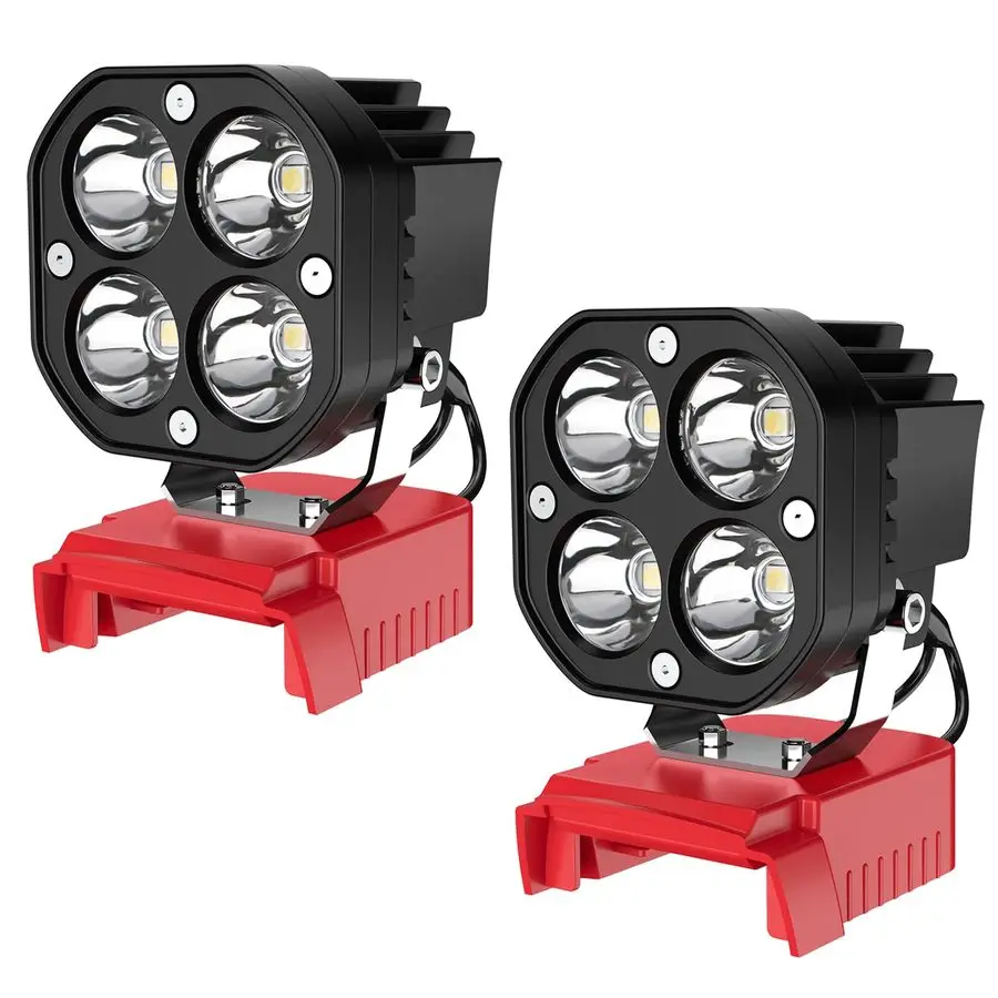 

Packs Azocek LED Work Light Compatible with Milwaukee 18V Battery, 40W 6000LM Flashlight,18V Battery Cordless Work Light 120Adju