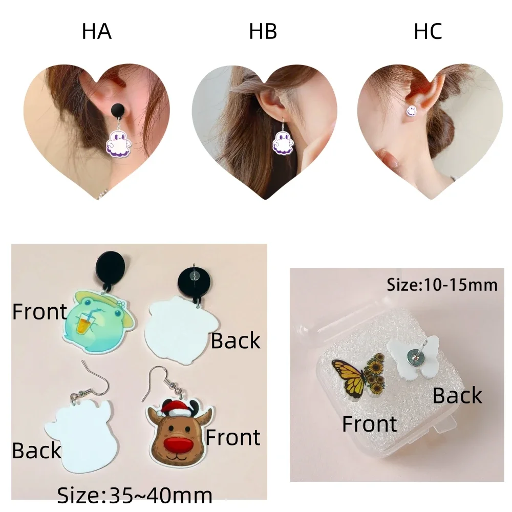 Wicked Movie Stud Earring Gedrukt Populaire Glinda Transparant Acryl Oorbellen Voor Vrouwen Meisje Festival Sieraden Geschenken Charme