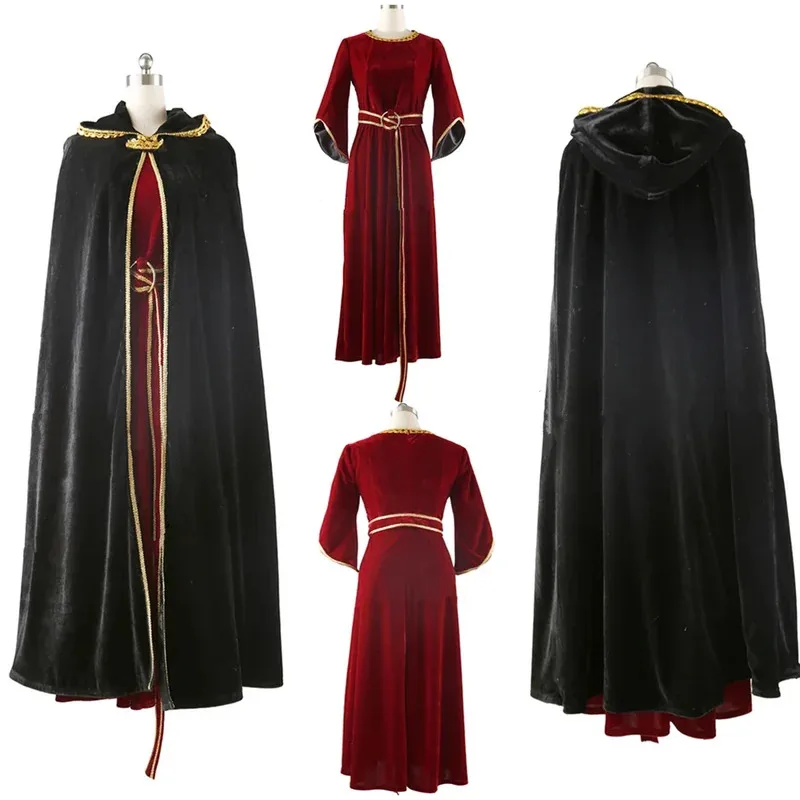 Juegos completos de alta calidad para Halloween, Navidad, Rapunzel, madre, Gothel, disfraz de Cosplay, peluca rizada negra, accesorios de fiesta Prop5