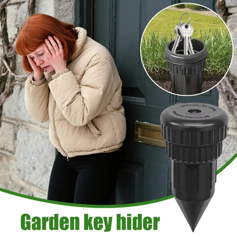 Key Hider Waterproof Outdoor Hidden Key Safe Box Durable Plastic Garden Yard Emergency Spare Key Storage Container