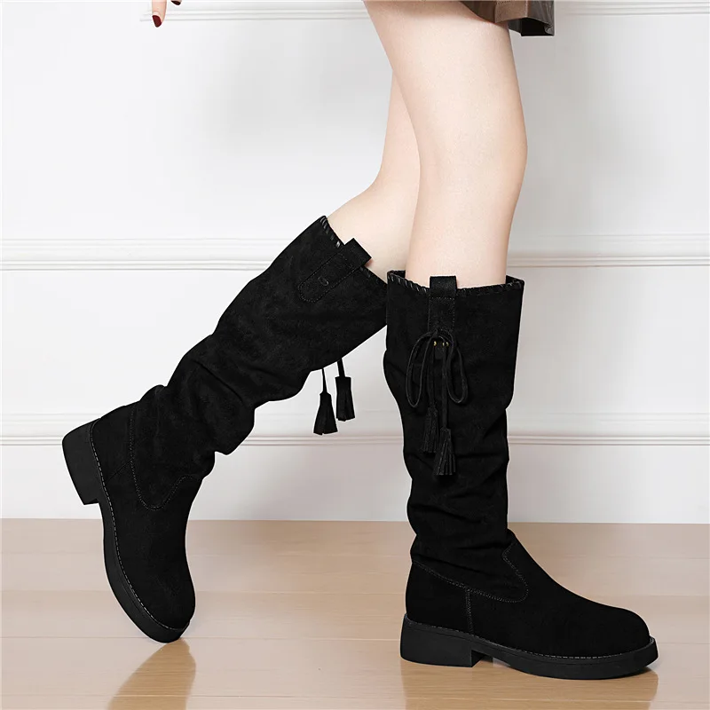 Luxury Temperament Platform Boots Women's 2026 New Western Cowboy Boots High Quality Trend Knight Boots Calf Socks Women's Shoes