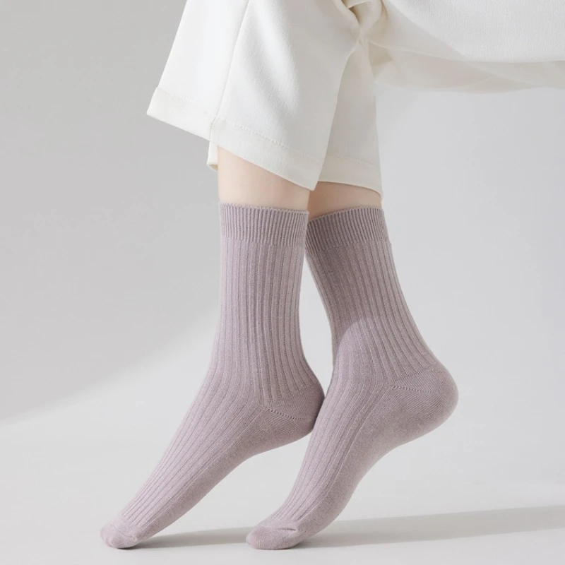 Solid Color Pink Socks Korean Style Girls Kawaii Cute Long Socks Women Japanese Fashion Harajuku Vintage Streetwear Women Socks