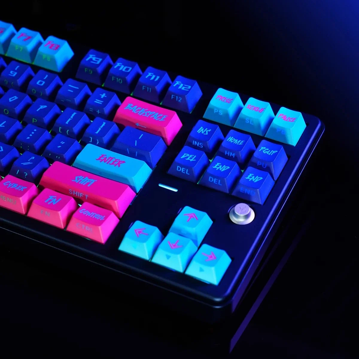 PBT Material 131Keys 2077 Side light Keycaps Cherry Profile Dye Sublimation Keycaps Fits MX Switch Mechanical Keyboard