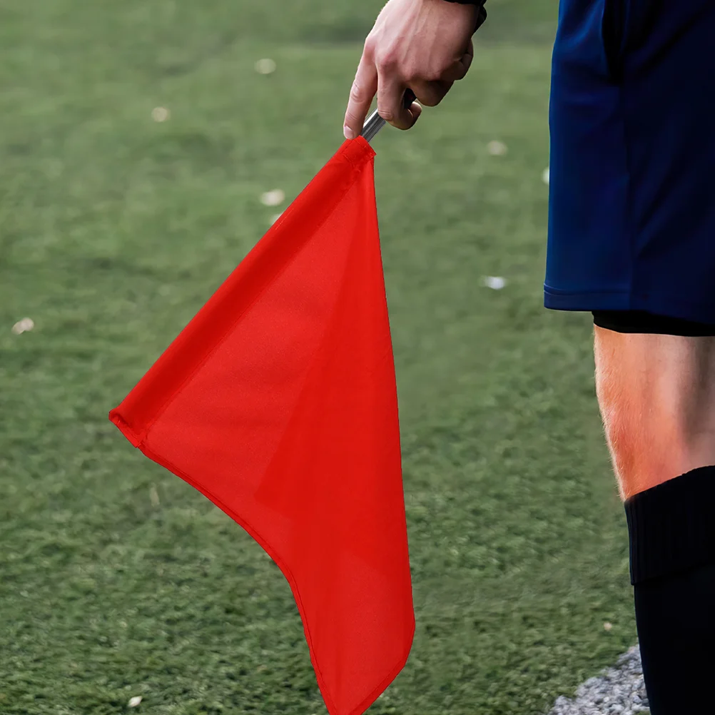 Bandera de árbitro de 3 piezas, equipo deportivo, señal de juego, banderas de mano que agitan, Partido de seguridad, carreras, Fútbol rojo