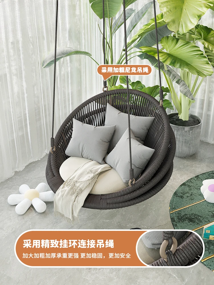 Indoor Balcony Home Basket Woven Outdoor Nacelle Chair Single Double Glider Living Room Swing