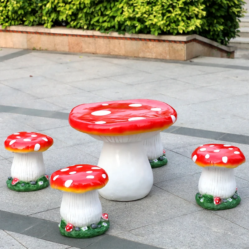 

Park courtyard square cartoon children's resin simulation mushroom stool forest outdoor kindergarten seat