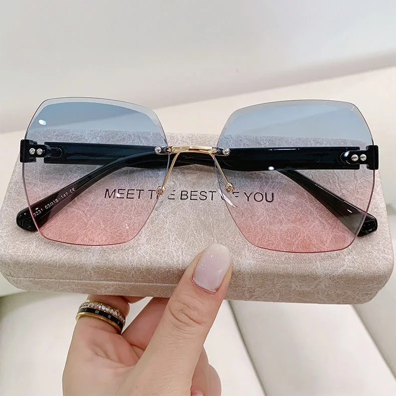 Brille Weibliche Koreanische Version Modische Sonnenbrille Rundes Gesicht Anti-Uv Starkes Licht Großes Gesicht Langes Gesicht Tawny Sonnenbrille – Detail 1