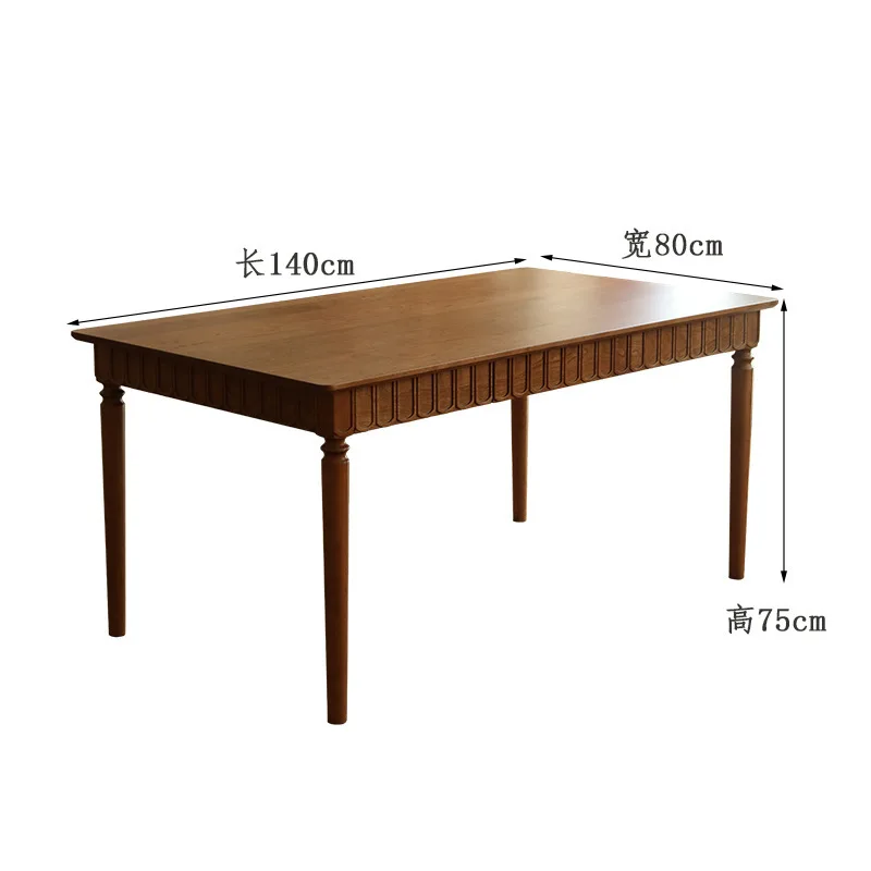 

American retro solid wood dining table, small household dining table, country villa, long table and old reception coffee table