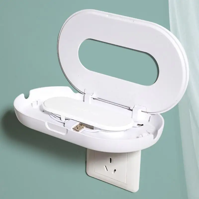 E1PF Punch-Frees Sockets Storage Rack On Wall Routers Shelf Outlet Placement Holder Cable Organizers Bedroom Living Room