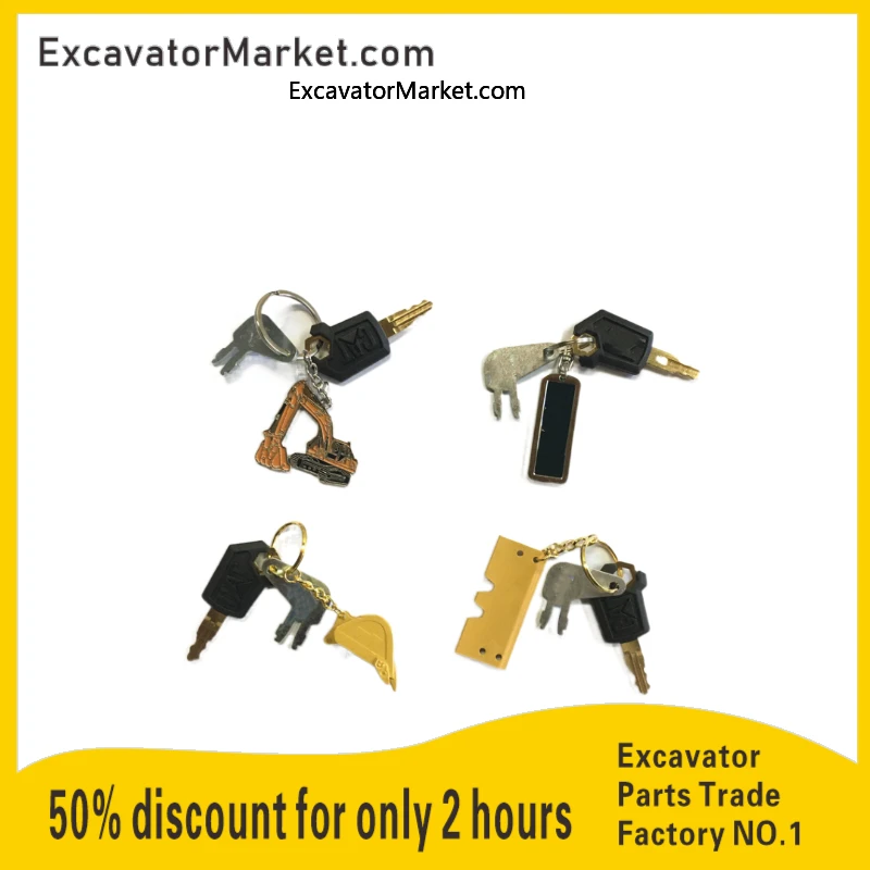 

Heavy Equipment Machinery 8h5306 5p8500 Ignition Key With Bucket Keychain For Caterpillar Excavator