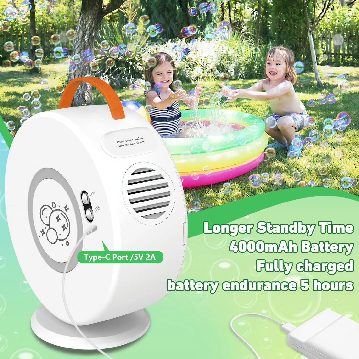 Bubble Machine 360 Degrees Automatic Rotation bubble machine Astronauts Automatic Soap Bubble Blower with Led Light Summer Toys