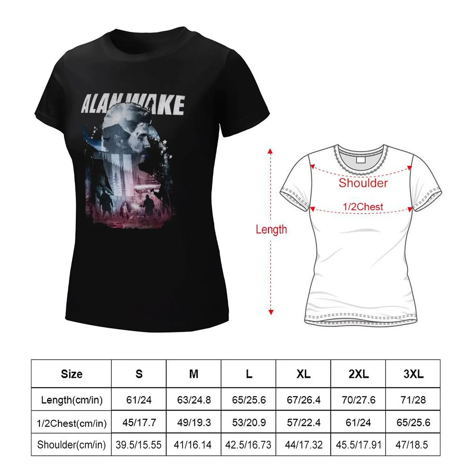 Alan Wake T-Shirt vintage clothes summer top clothes for woman