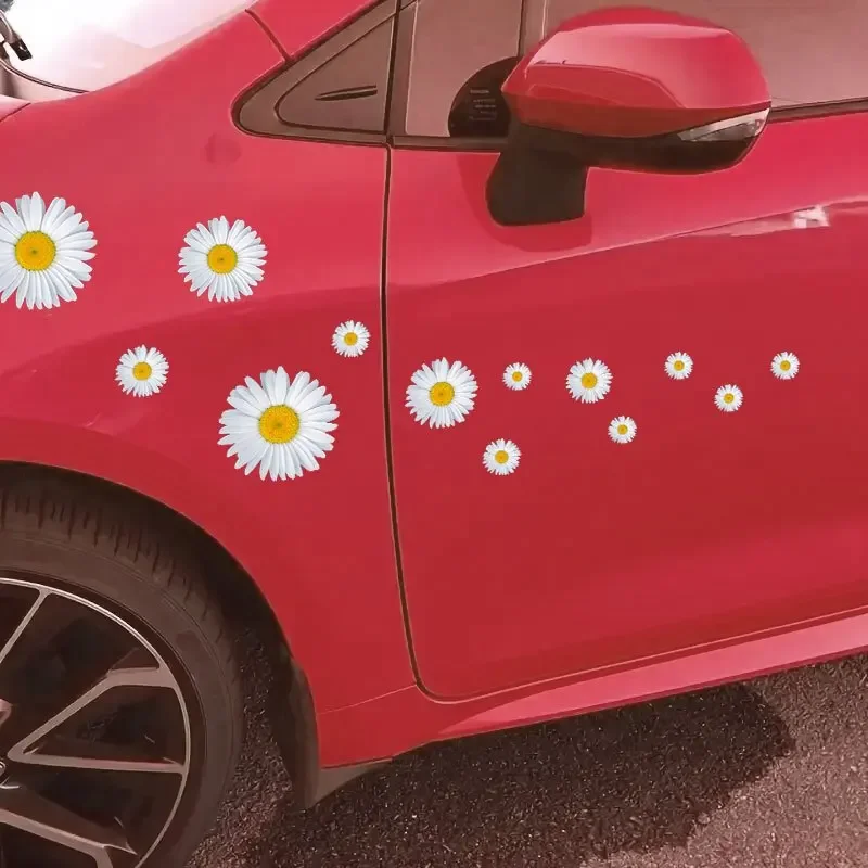 Floral Daisy Vinyl Stickers, Natural Style Waterproof Decals for Car Mirror, Laptop, Phone & Smooth Surfaces