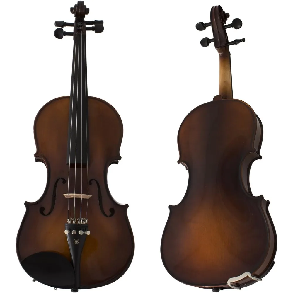 Ebony Fitted Solidwood Violin in Varnish Antique With Deluxe Oblong Hard Case Size 4/4 (Full Size) High-end Professional Violins